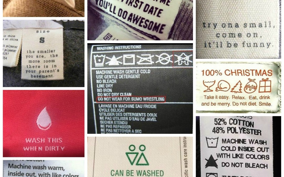 Funny Clothing Tags and Washing Labels